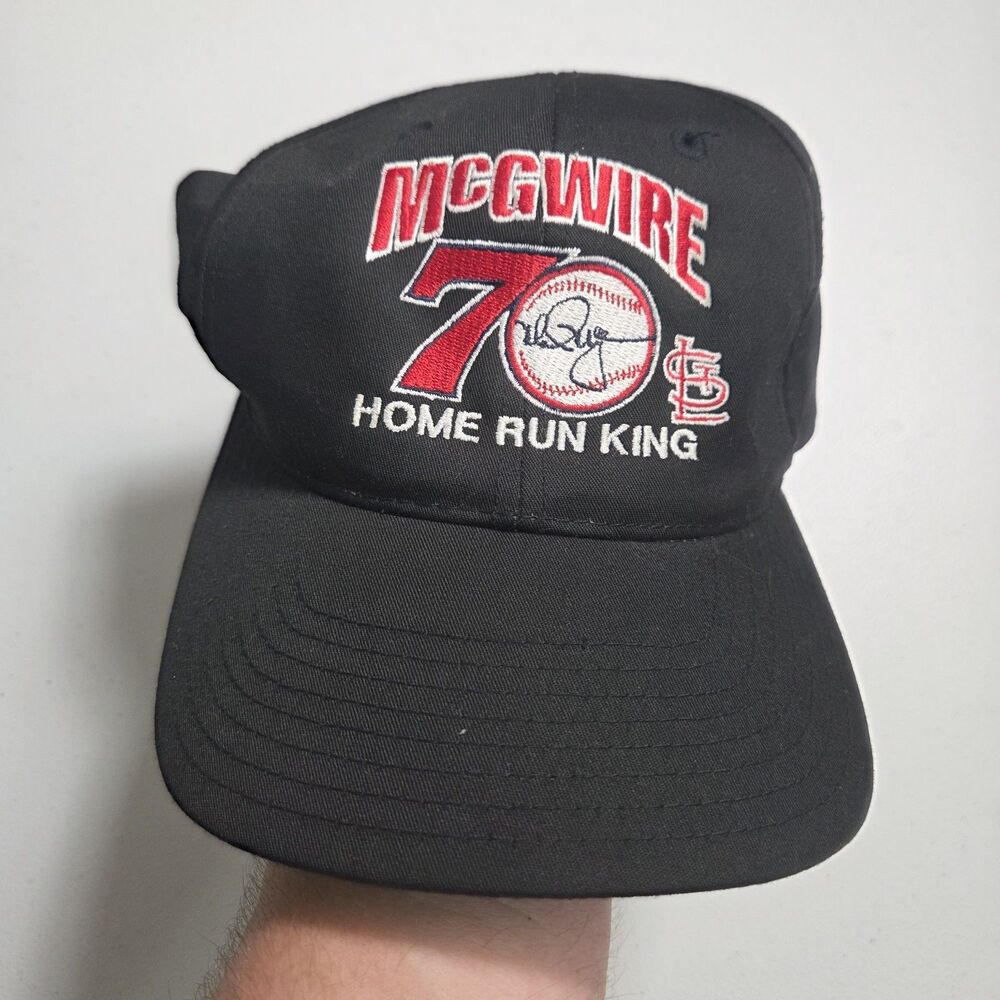 ​Vintage 1998 Mark McGwire 70 Home Run King Hat Black Green Underbill